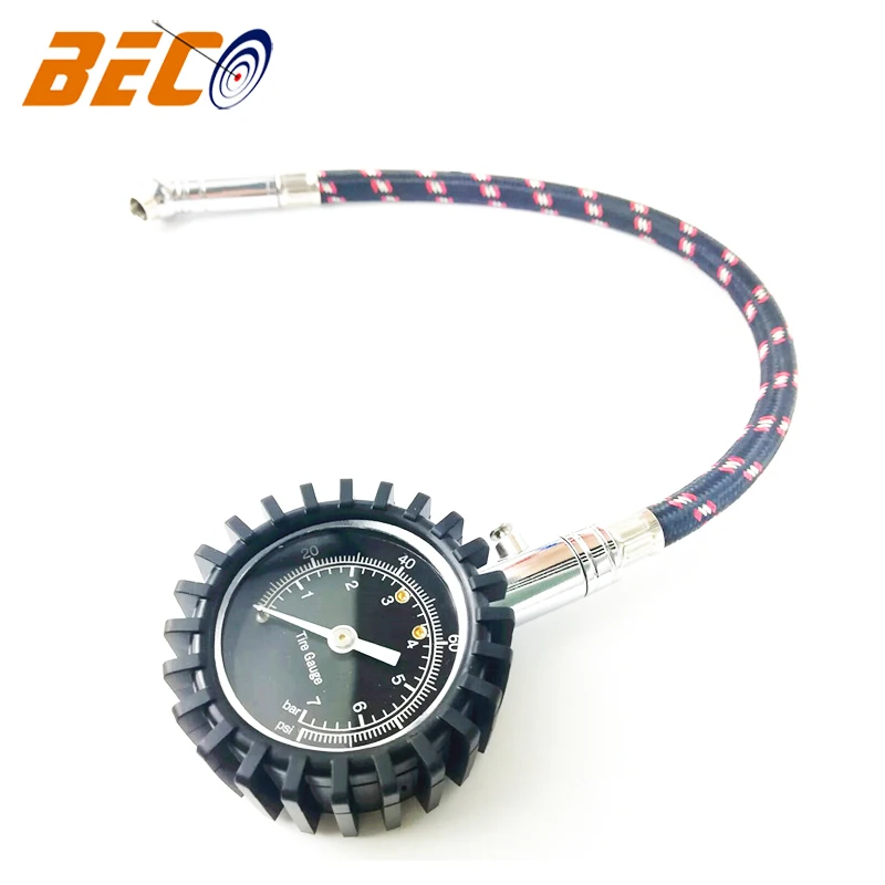 Beco 100psi dial air pressure gauge with bleed valve tire pressure monitoring tool direct factory customized