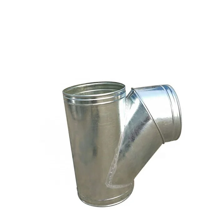 duct fitting Galvanized sheet Y branch Tee 3 way air duct fittings
