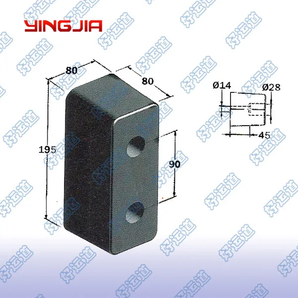 Heavy duty black rubber buffer