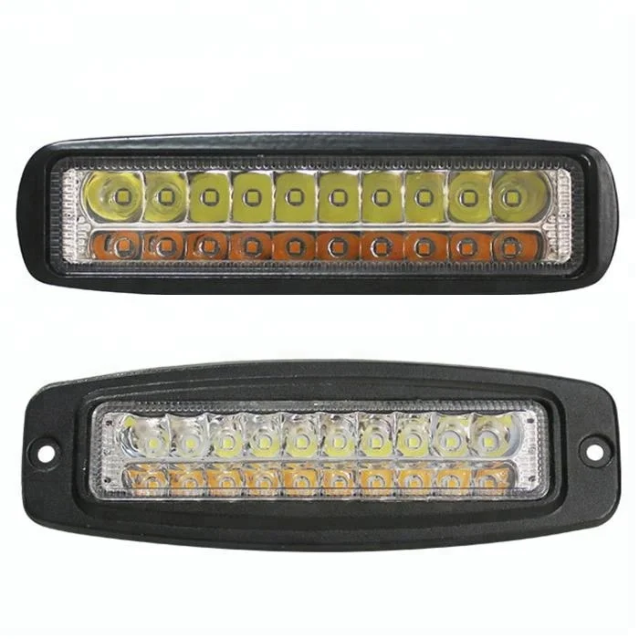 
Lightechauto Wholesale DRL dual color White Amber 20W Flush Mount slim LED work light for truck 12v offroad auto cars 
