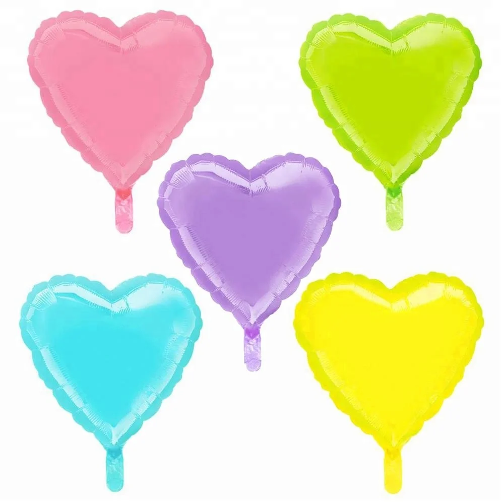 China wholesales heart shaped 18inch macaron foil balloon for party  decorations.