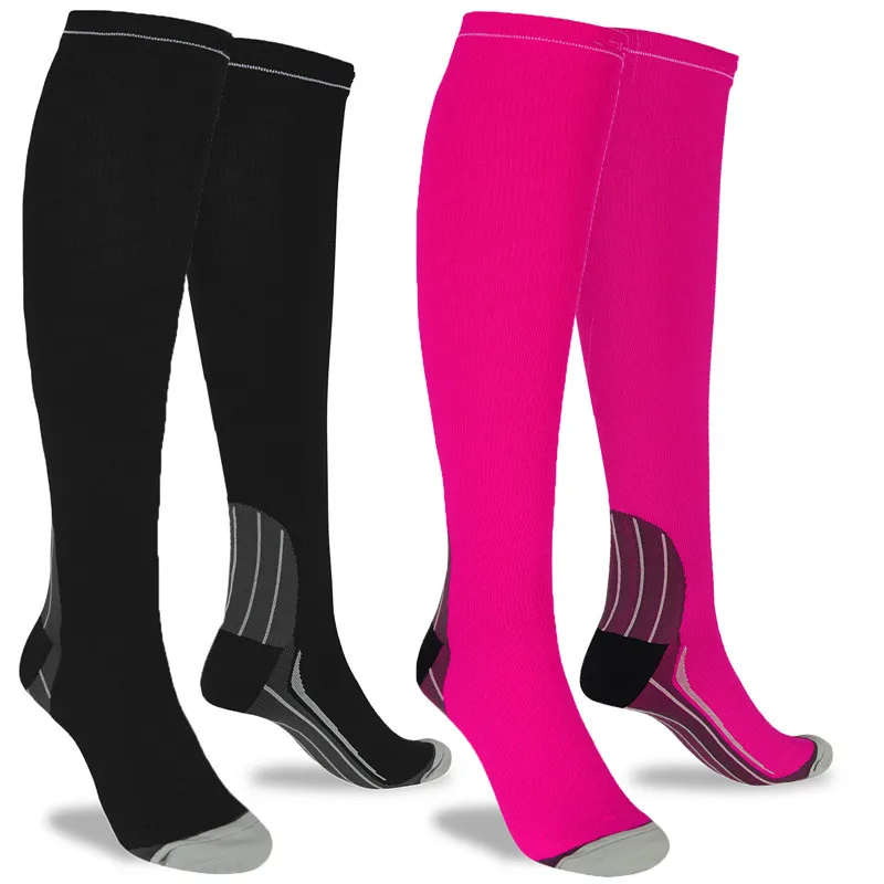 FL00-207 FELE High Quality Custom Nylon 20-30 Mmhg Women/Men Medical Graduated Performance Sports Running Compression Socks