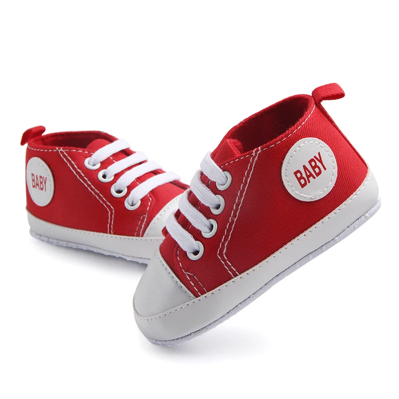 Cheap 1 dollor classic canvas unisex infant baby toddler shoes prewalker shoes in bulk