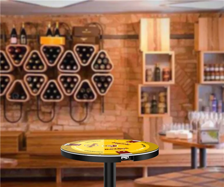 Cafe shop restaurant cell phone Charging station Table with wireless Qi top for quick mobile phone charging