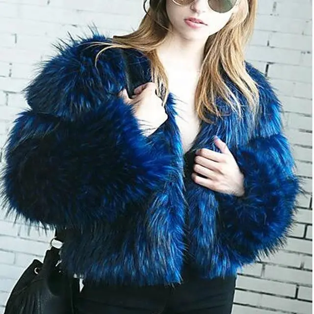 Plus Size Faux Fox Fur Short Coat&Jacket For Womens