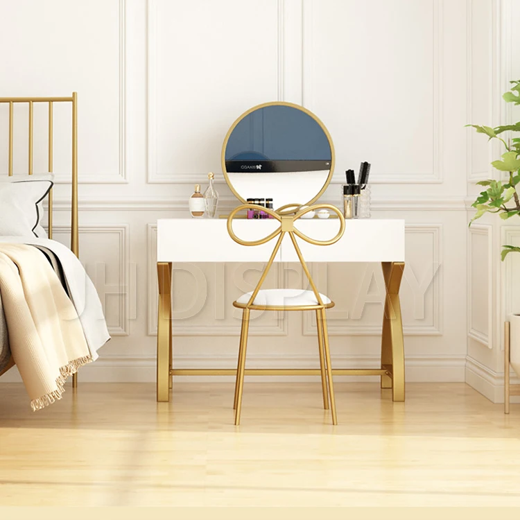 
Custom Modern Minimalist Gold Vanity Dressing Table For Girl 