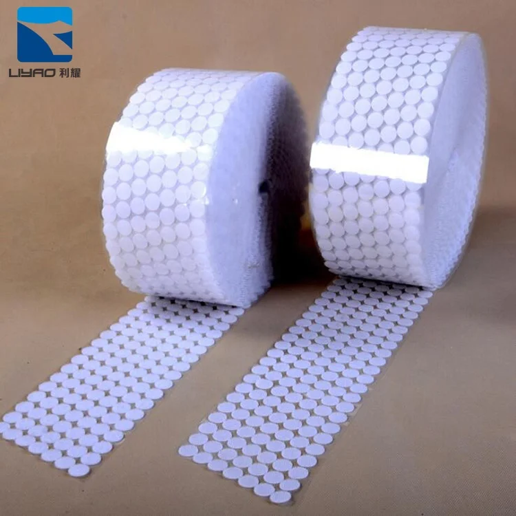 House Fitting Accessory White Self Adhesive Round Indoor Hooks And Loop Tape/ Coins/ Dot