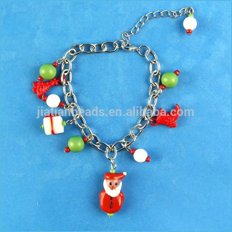 стеклянные бусы браслеты на рождество