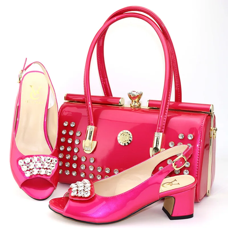 Wholesale high heel italian shoes and bag set for Nigeria party women