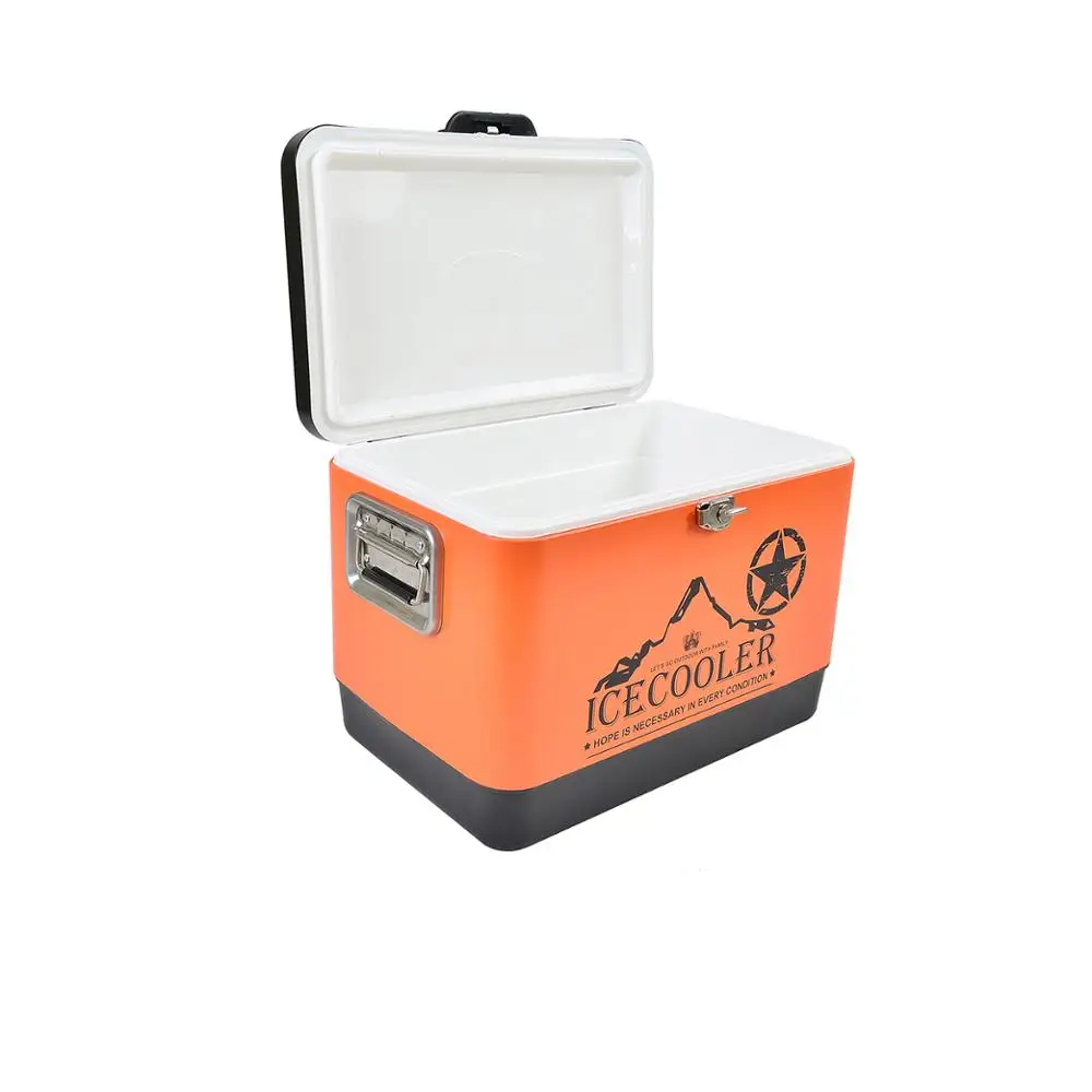 51L stainless steel beer ice cooler wine chiller for summer home/car metal cooler box