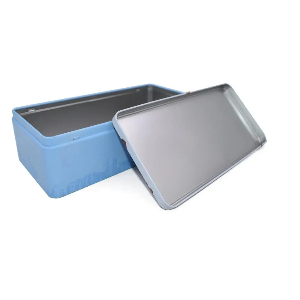 Custom Big Long Cookies Biscuit Rectangle Metal Gift Tin Box For Sale