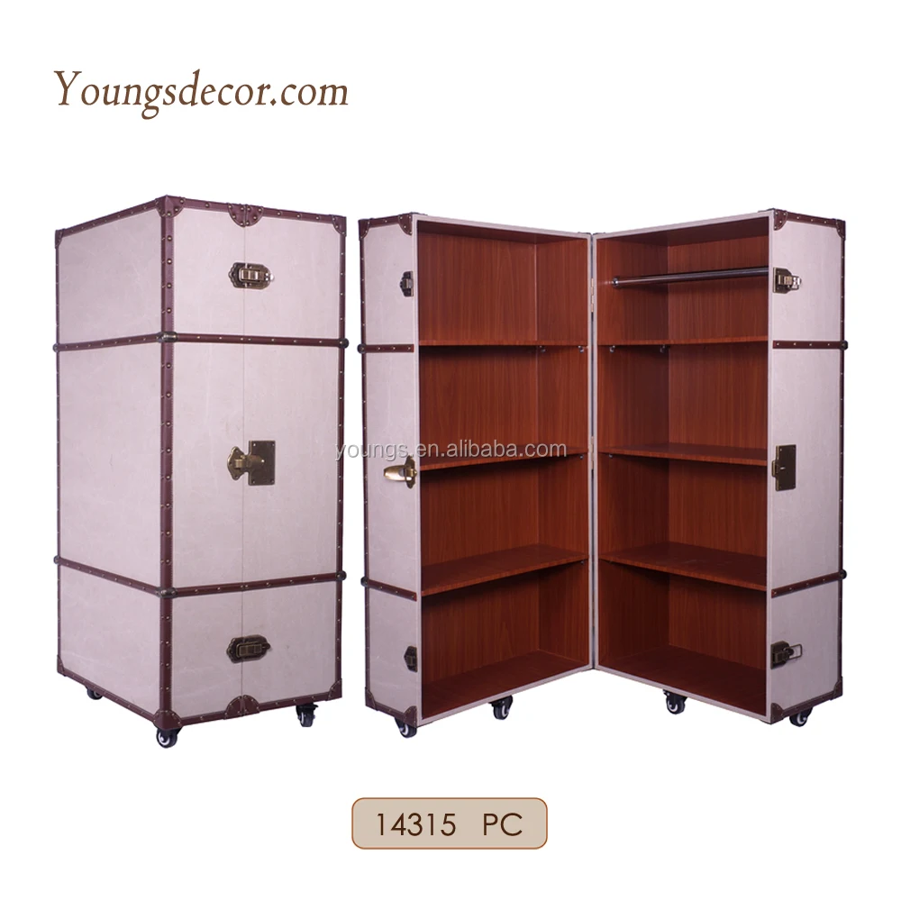 Living Room Furniture Handmade Vintage Wardrobe  Wood Storage Cabinets