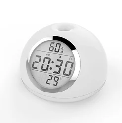 LED Display Temperature and Humidity Natural Light to Wake Up Alarm Clock