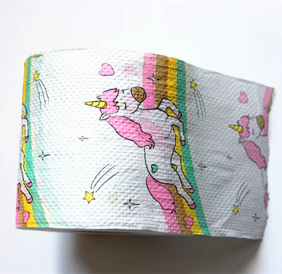 Pink unicorn paper napkin roll rainbow