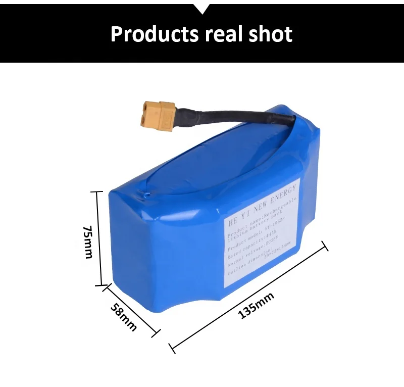 High power 18650 cells 10s2p 4.4ah 36V lithium electric scooter battery pack