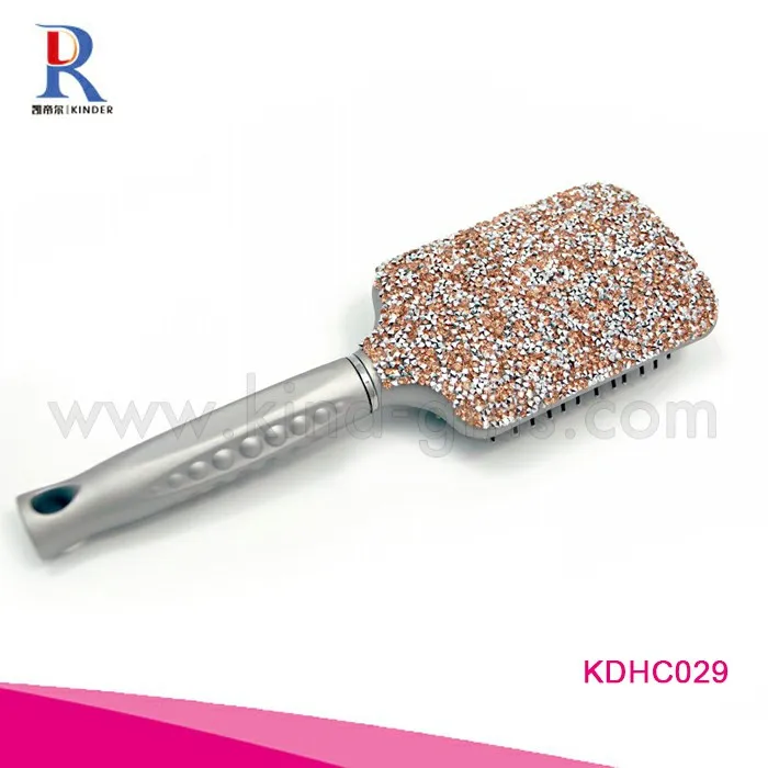 Fashion Luxury Crystal Bead Cheap And Durable Bulk Silver Paddle Brushes Hairdressing Hiar Combs