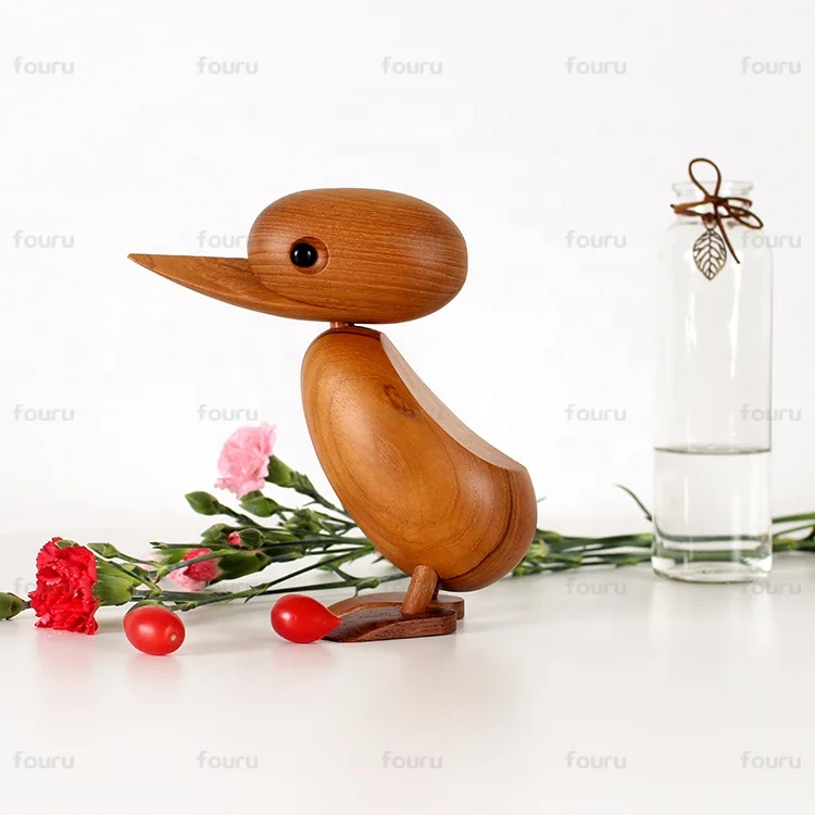 
nordic wood animal carved wood duck carving decoration wooden ornament craft small gifts 