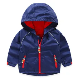 2018 New children winter hooded zipper-up coat boys outdoor windproof jacket