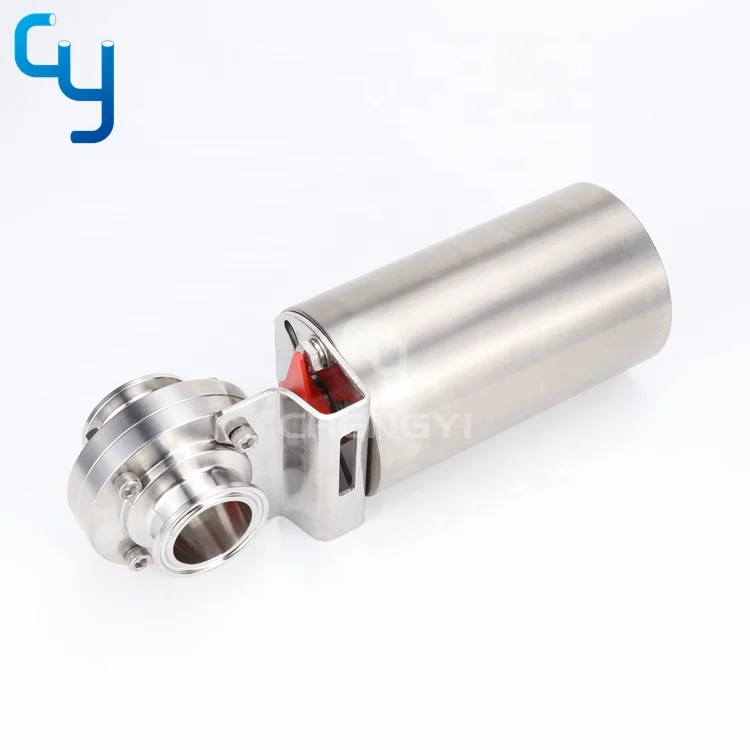 Sanitary stainless steel SS316L SS304 pneumatic butterfly valve