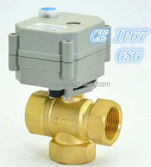 3-way Electric motorized ball valve Electric motor operated valve