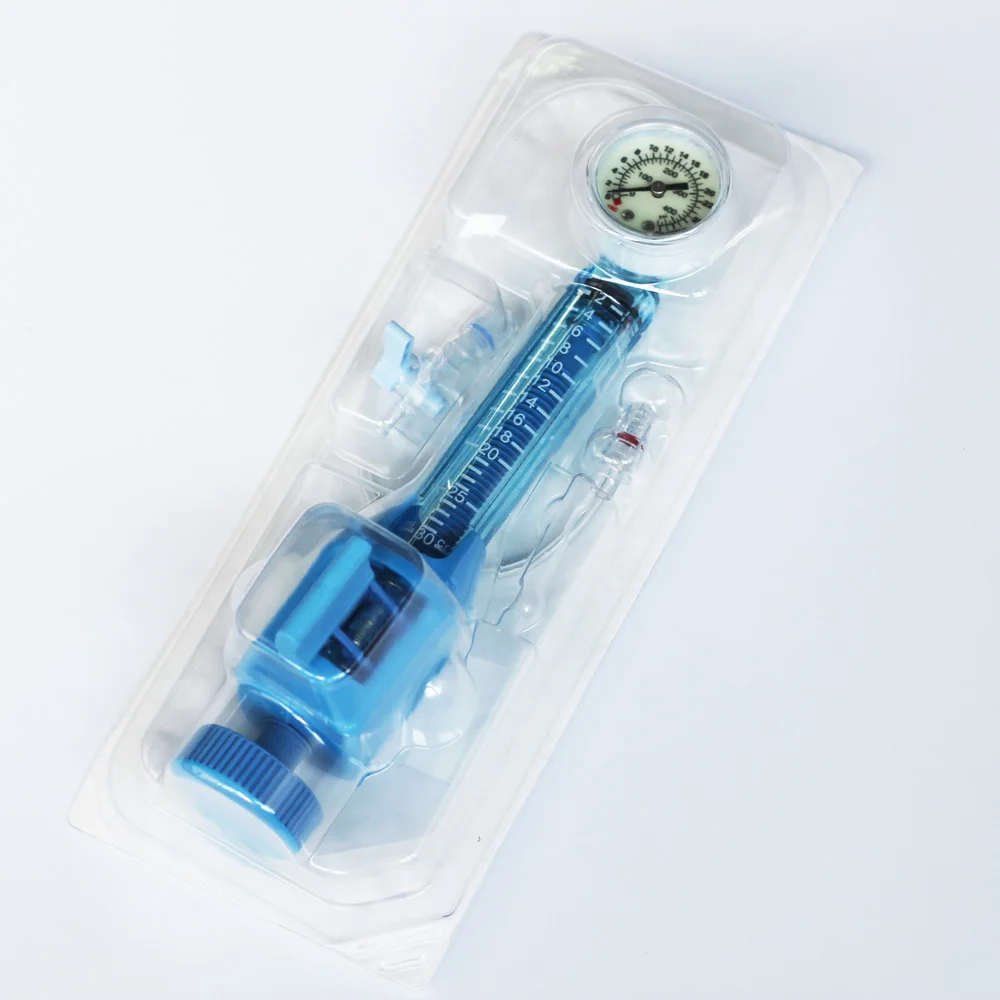medical disposable cardiology angiography ptca balloon catheter pressure gauge indeflator balloon inflation device