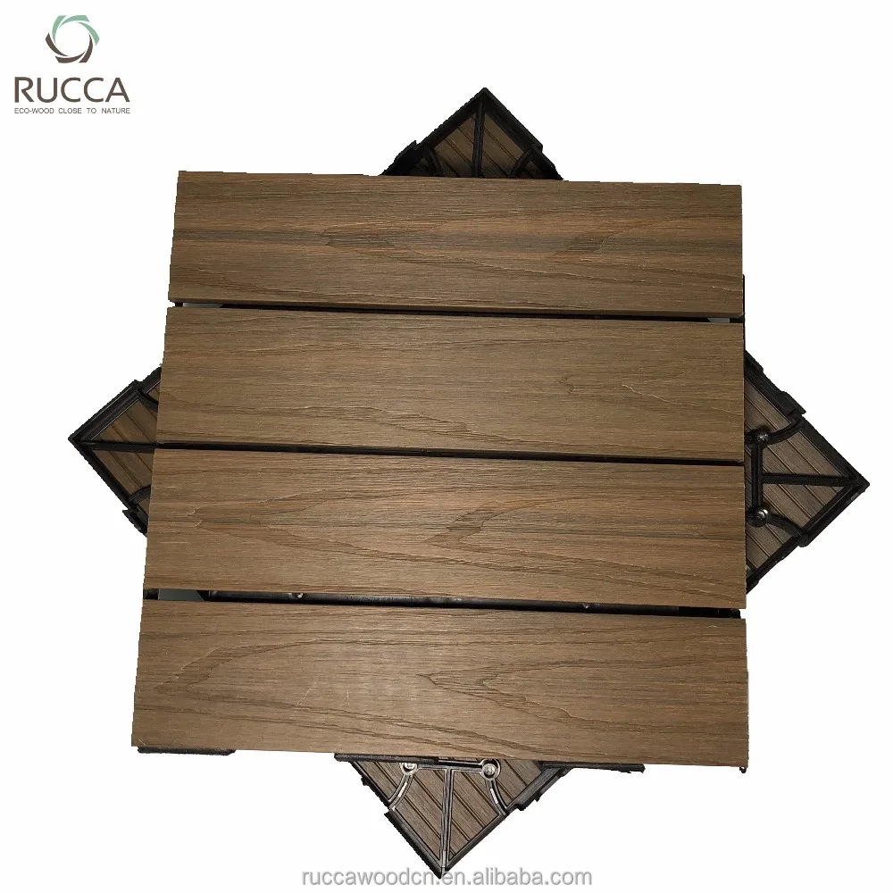 Rucca Water Resistant Outdoor Patio Pavers or Composite Decking Flooring 12x12 feet