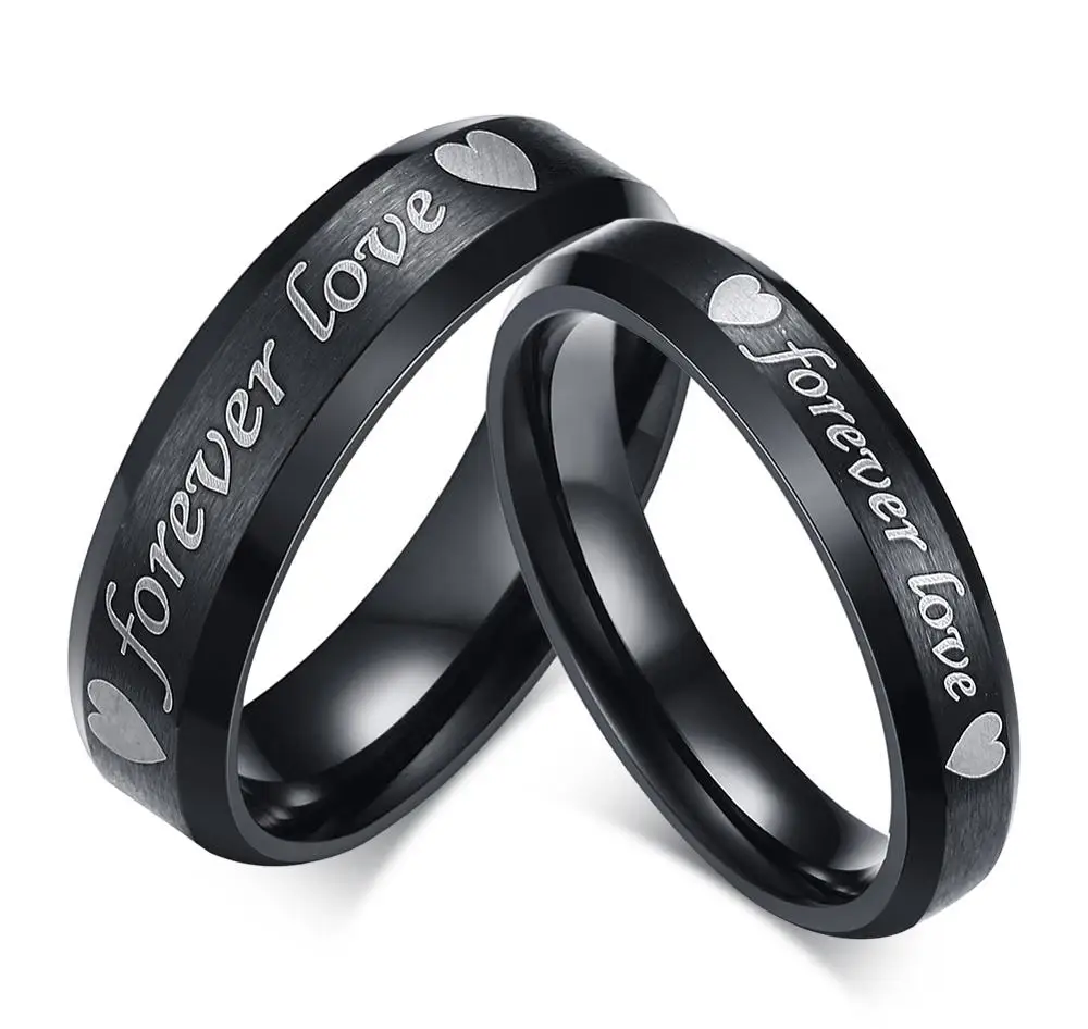 Japan and South Korea couples jewelry, stainless steel laser love couples ring, wholesale ring YSS680