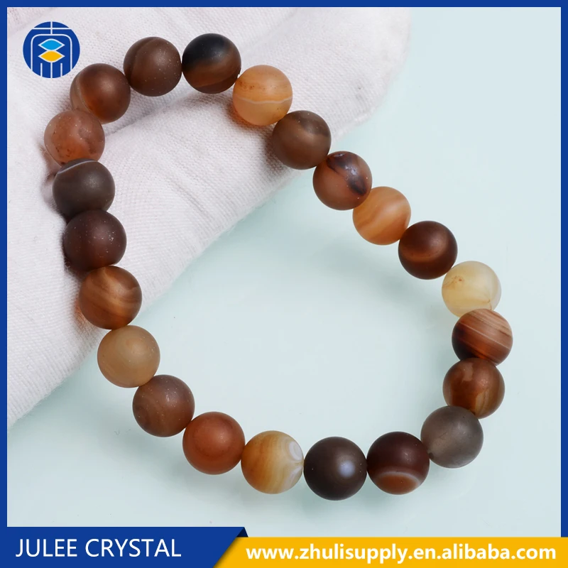 
Wholesale Handmade Colorful Smooth Round Gemstone Bead Bracelet 