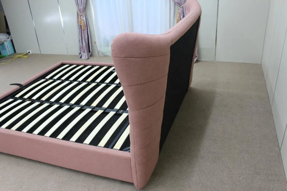 upholstered wooden design modern furniture frame king size bed