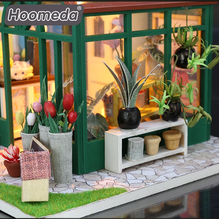 Beautiful dream house miniature diy flower doll house with music