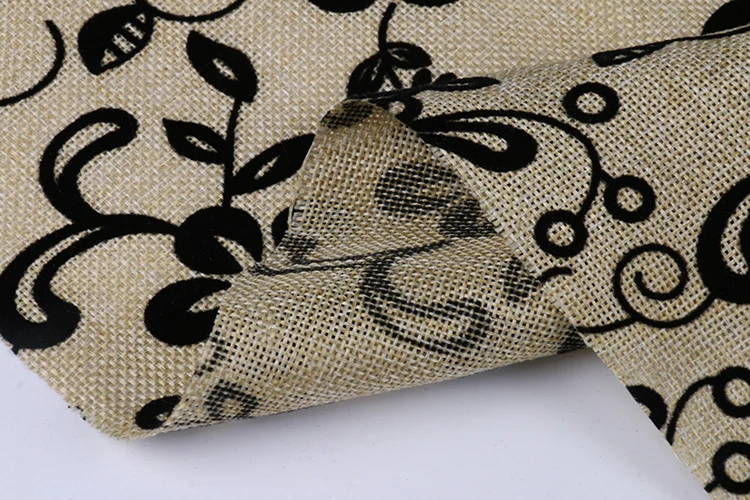 
Free khaki home textile embroidery living room furniture flock sofa fabric samples 