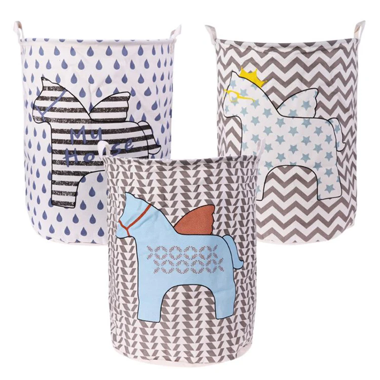 Dirty Clothes Storage Basket Folding Waterproof Dirty Clothe Laundry Basket Cotton Linen Kids Toy Sundries Storage Barrels Large