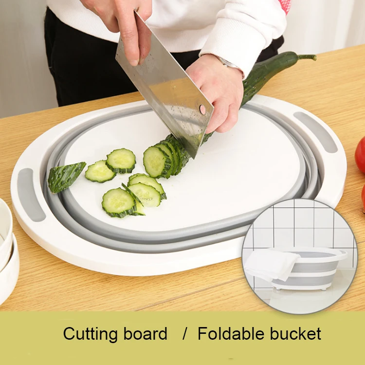 Folding Cutting Board Washing Basin Drain basket bucket