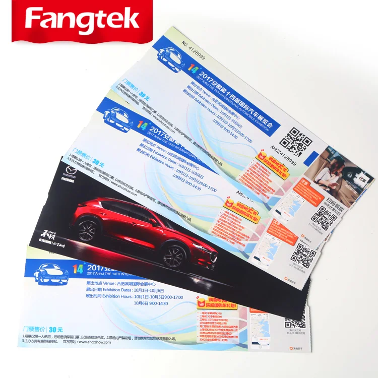 Custom flight ticket airline thermal paper boarding pass, air fright tickets