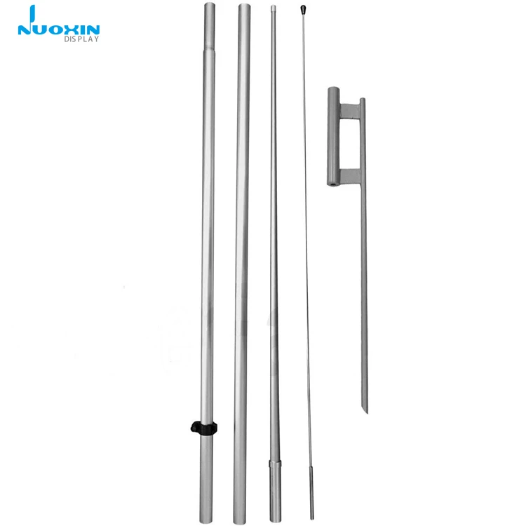 4.6M Fiberglass and Aluminum Flexible Beach Flag Pole Feather Flag Pole Accessories