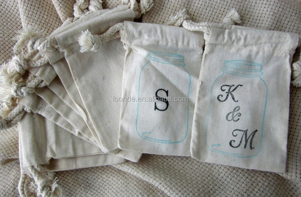 New organic cotton canvas cloth craft favor bags for nut milk