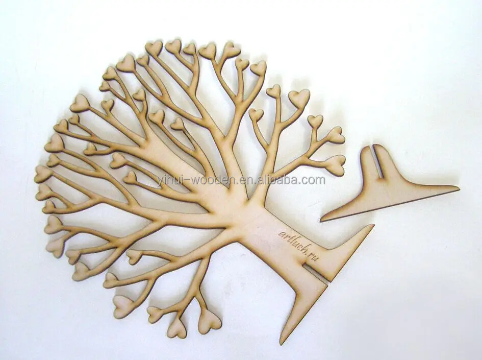
Laser engraved wooden christmas tree crafts mini mdf wood model 
