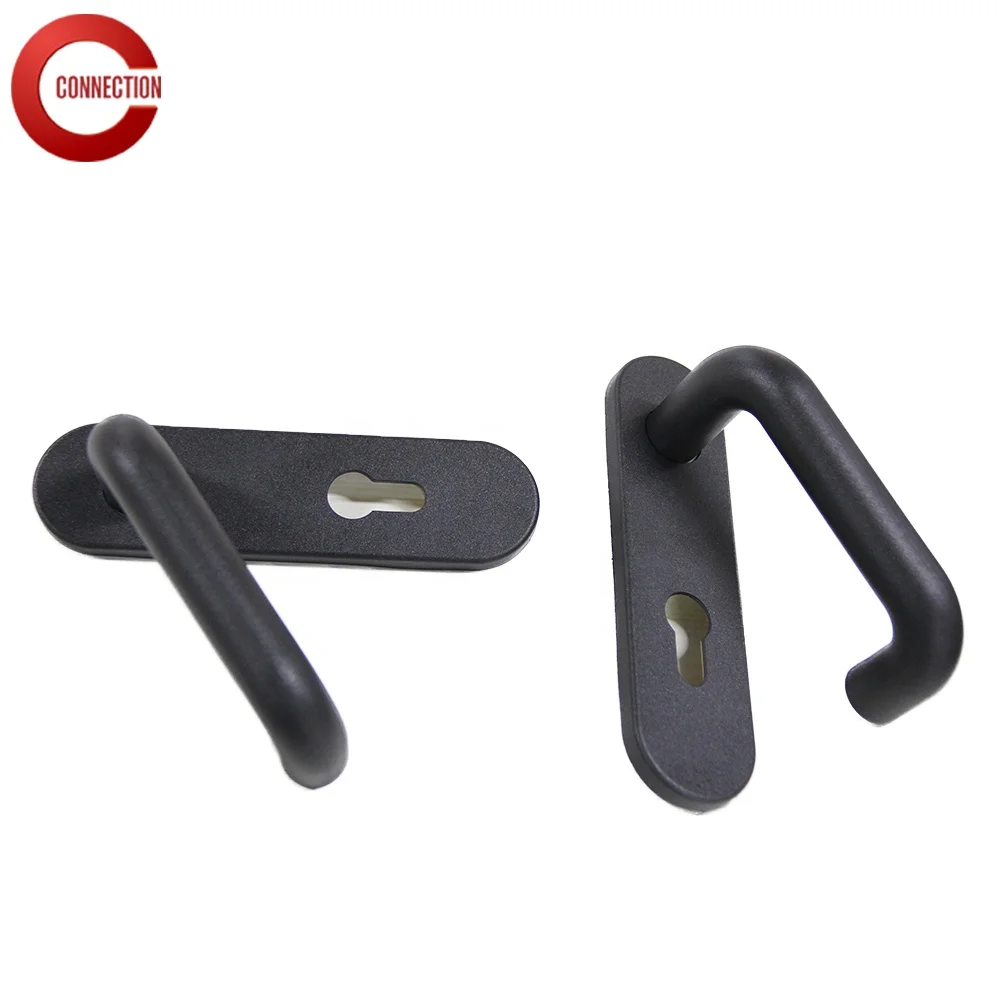 Прочная противопожарная дверная ручка, пластиковая черная ручка