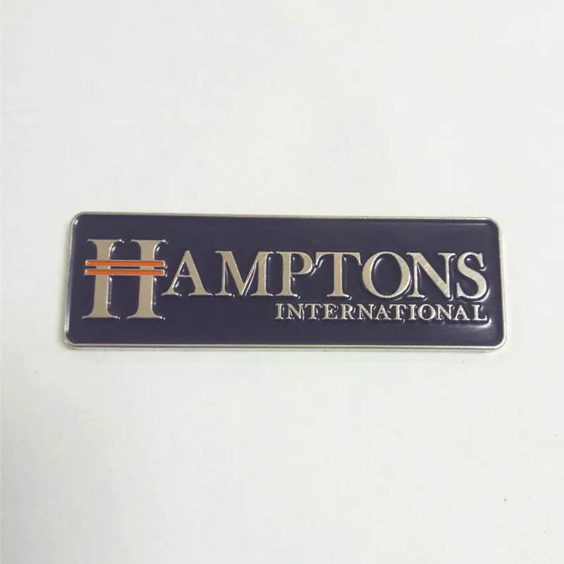 
 HAMPTONS Международная Декорация Серебряный именной значок с двойным магнитом на заказ  