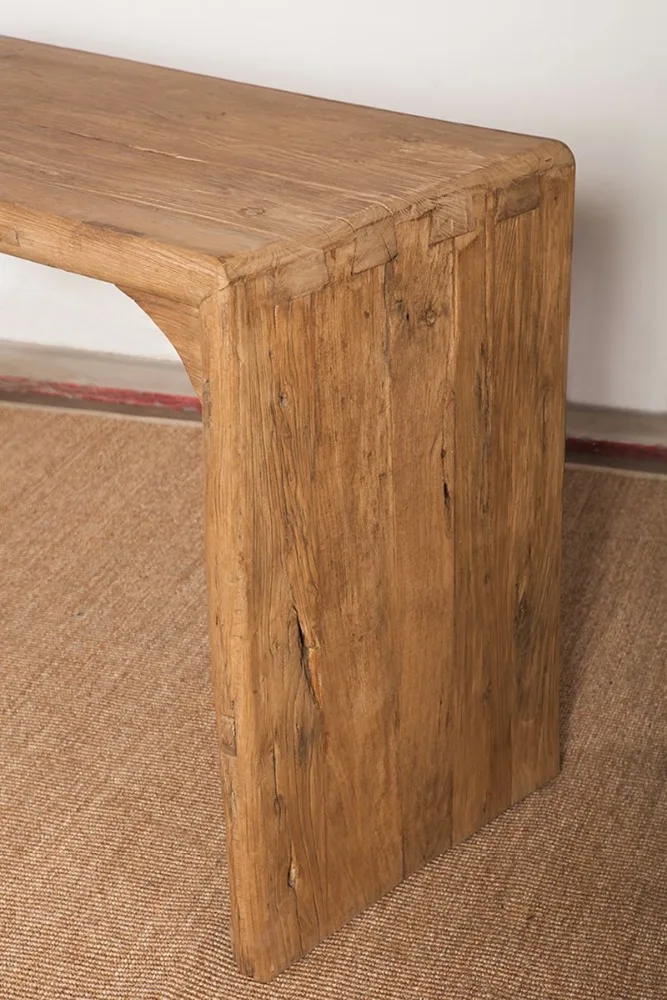 Chinese antique style recycled solid natural elm wooden simple office computer desk