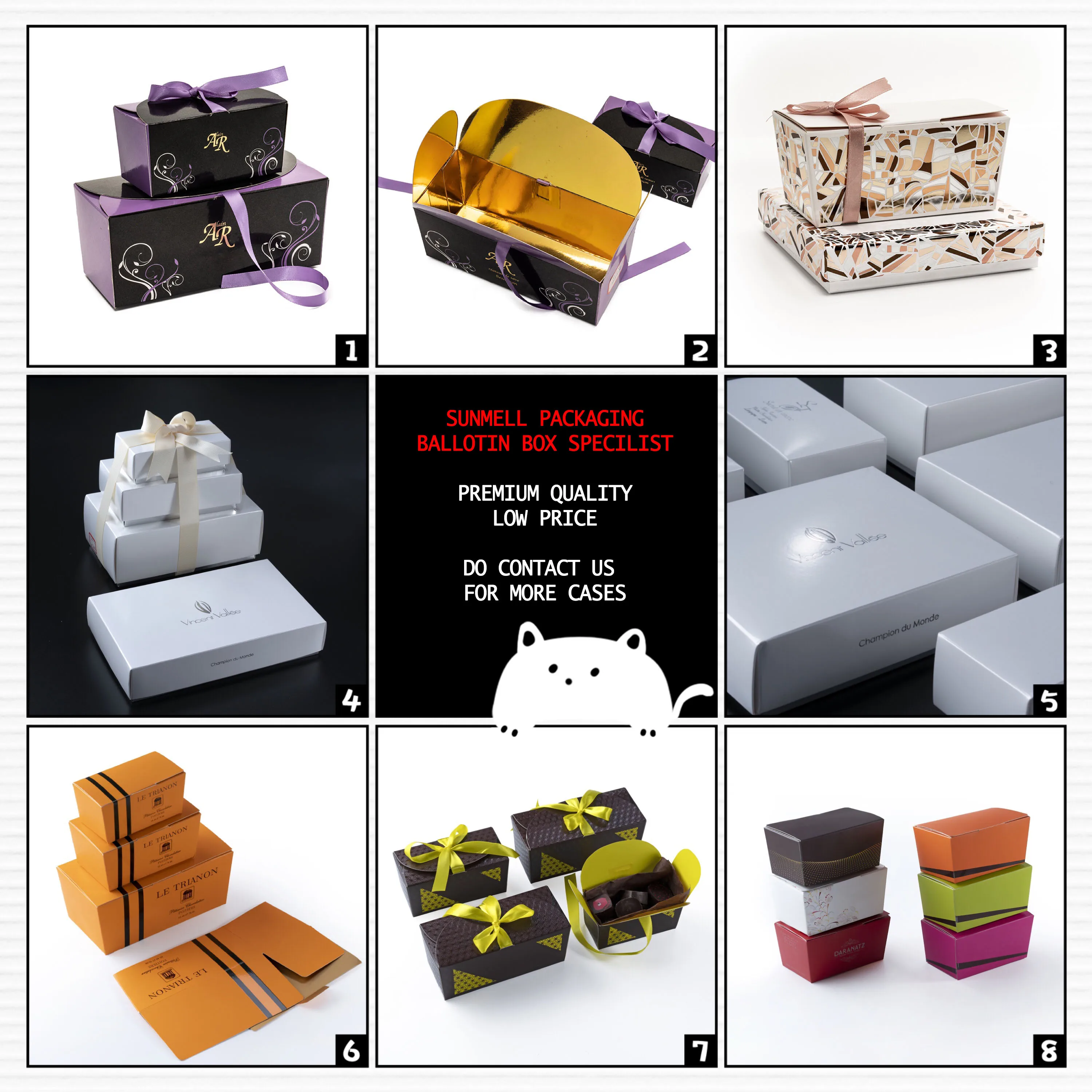 Fancy chocolate box paper velvet chocolate paper packaging box round chocolate box