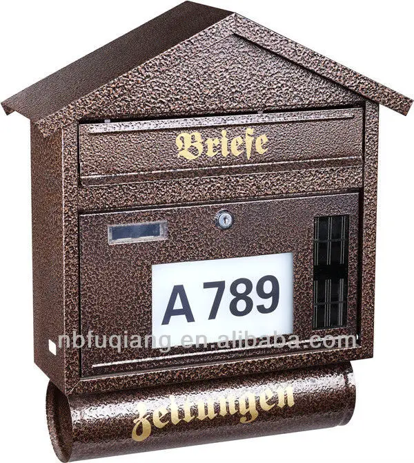 
Hot Sale Solar Newspaper Storage Postbox Euro Letterbox Metal Mailbox 