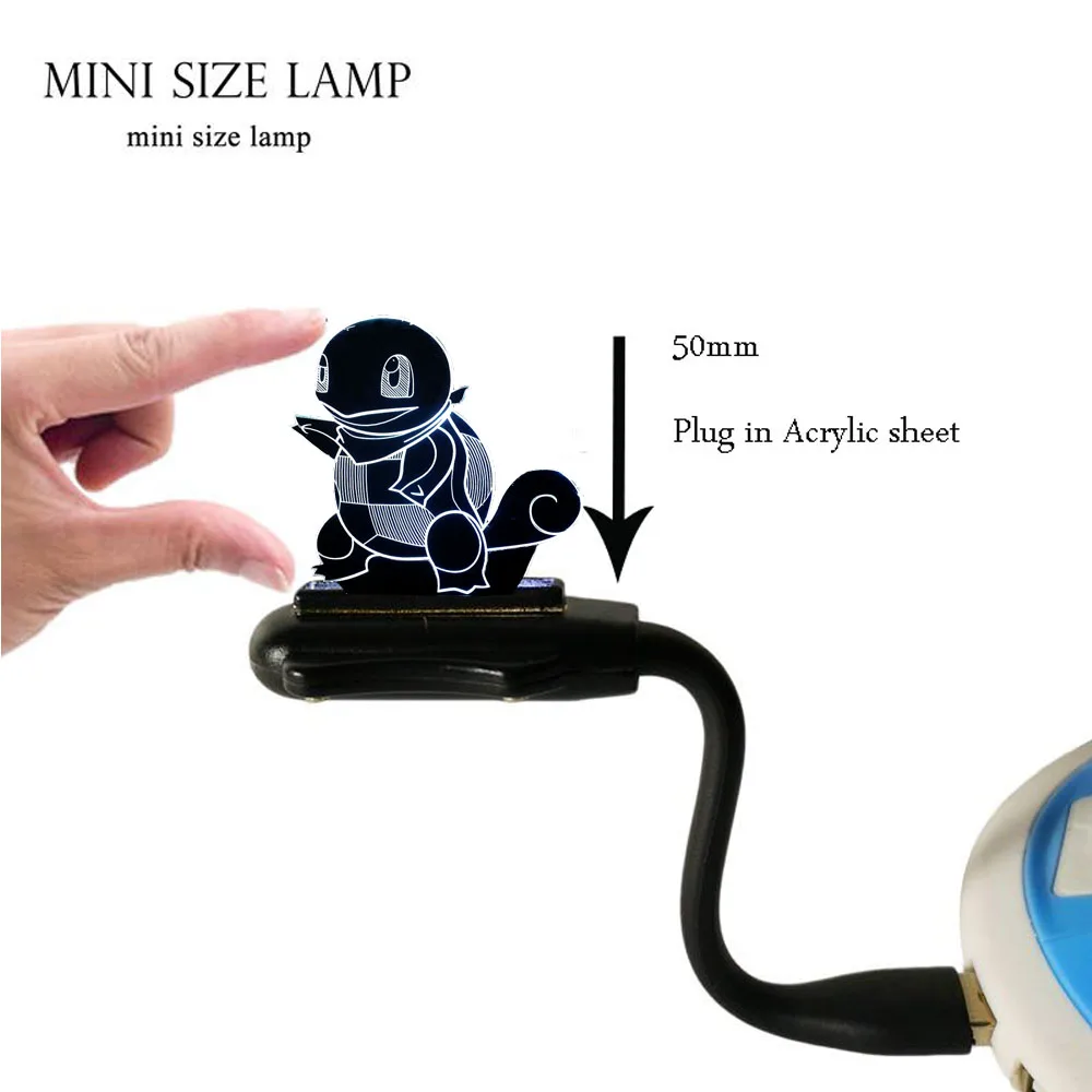 New LED Reading  Lava lamparas Pokemon Go Action 3D Mini USB Lamp For Laptop Pikachu Eevee  Bulbasaur Kids Toy Gift Night Light
