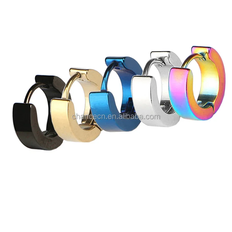 Fashion Stainless Steel Earrings  Plated Round Earrings Small Hoop Women Men