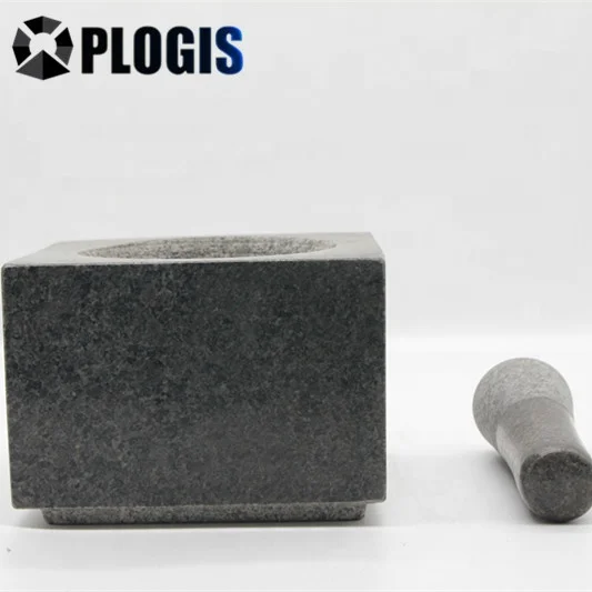 
Square Shape Granite Mortar and Pestle 