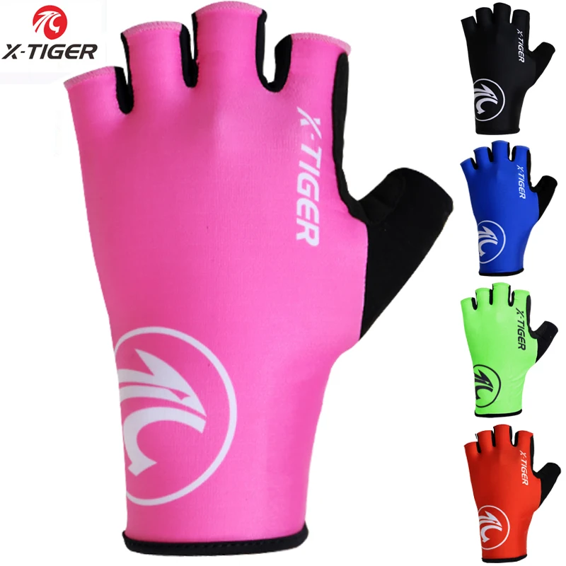 
X-Tiger Women Breaking Wind Cycling Gloves Half Finger Anti-slip Anti-sweat Bicycle Anti-shock Sports Gloves MTB Bike Gloves 
