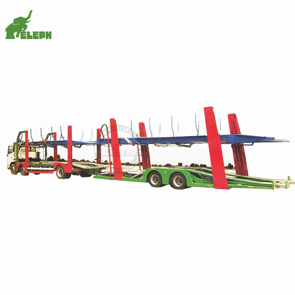Double Super Link Car Carrier Transport Semi Trailer