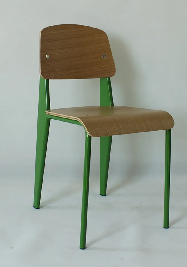 Modern colorful wooden dining room chair parts Wooden Jean Prouve Standard Chairs