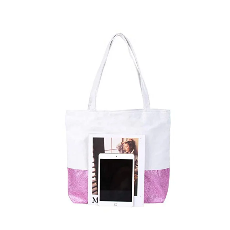 High quality glitter shopping cotton bag canvas cotton tote bag cotton carrying bag