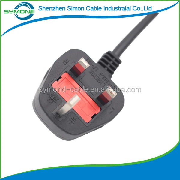 
Factory price 1.5m uk power cord with PVC for computer power cord BS plug 
